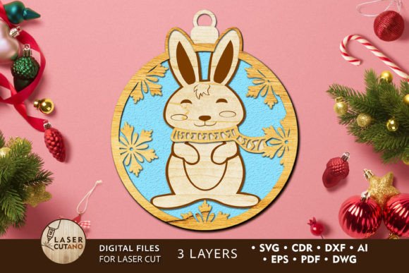 Christmas Decorative Ornaments, Cut File for Winter Amp