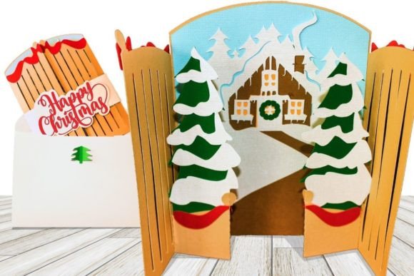 Christmas Gate Pop Up Card Embroidery Review