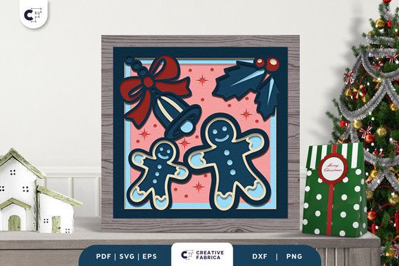 Christmas Gingerbread 3D Shadow Box for Holiday Branding