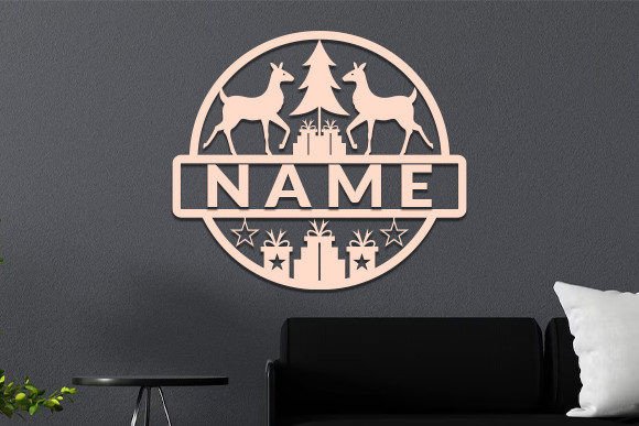 Christmas Home Decor Name Sign Laser Cut for Winter Amp