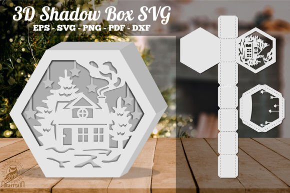 Christmas Home Hexagon Shadow Box SVG Review for Publishers