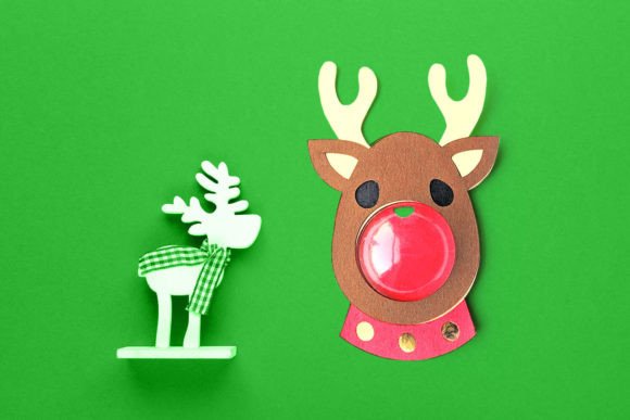 Christmas Reindeer Face Candy Dome SVG