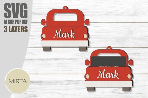 Christmas Truck Gift Card Holder Ornamen for Winter Amp