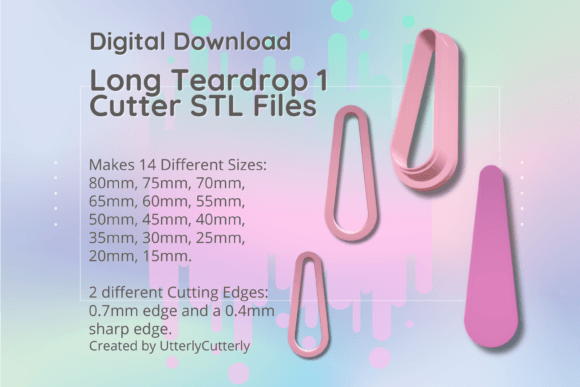 Clay Cutter STL File Long Teardrop 1- Ea: Tools for Modern Crafting