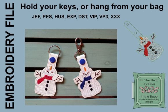 Happy Snowman Key Fob: Christmas Design for Modern Blogs