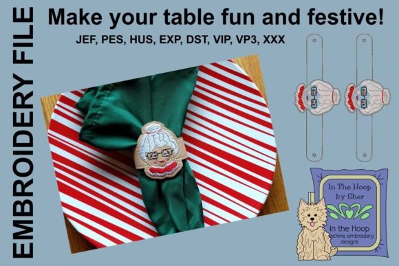 Mrs Santa Napkin Ring for Christmas Branding