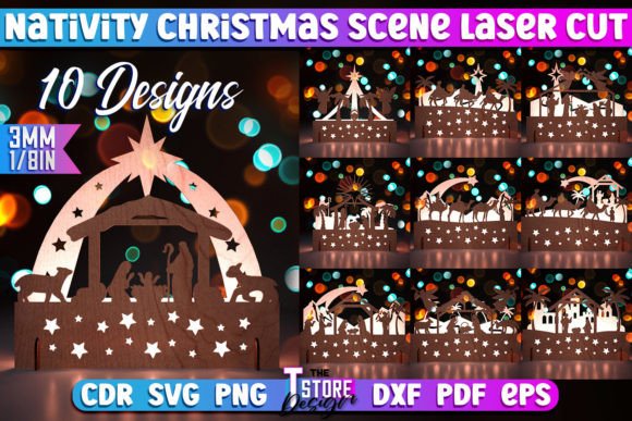 Nativity Christmas Scene Laser Cut SVG for Winter Amp