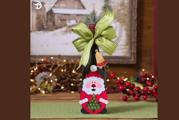 Santa Wine Bottle Wrapper for Christmas Branding