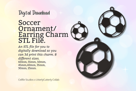 Soccer Ball Earring Charm STL File - Dig for Tools & Design