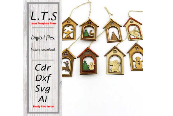 Wooden Christmas Toys Laser Cut File for Winter Amp